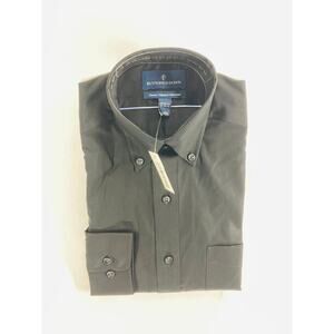 NWT Buttoned Down Black Classic Long Sleeve Button Down Shirt Men's Size 14.5 34
